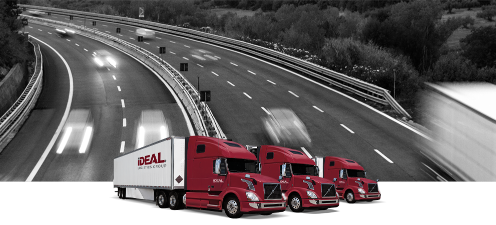 Ideal logistics truck on the road